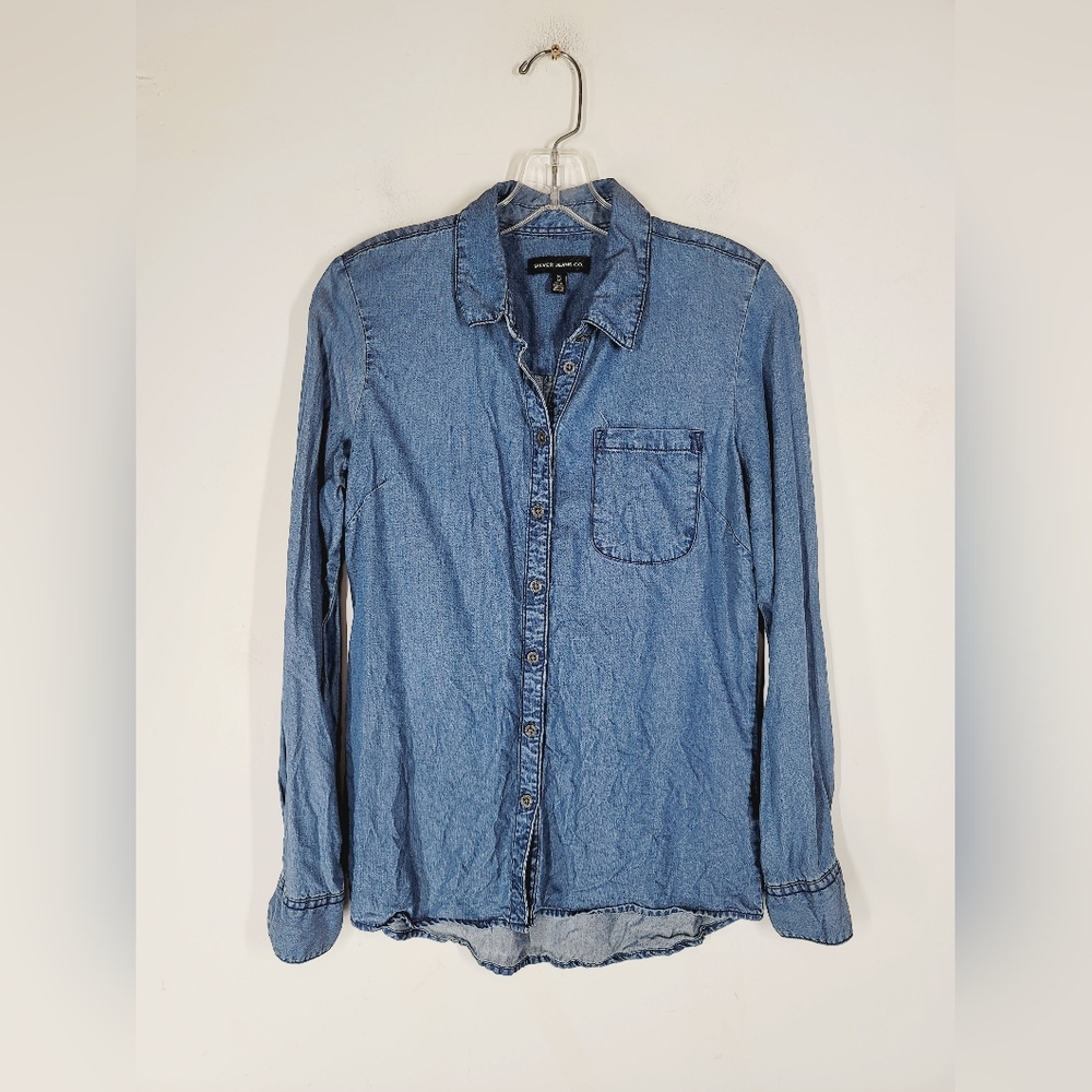 Silver Jeans Indigo Denim Shirt, Size Medium